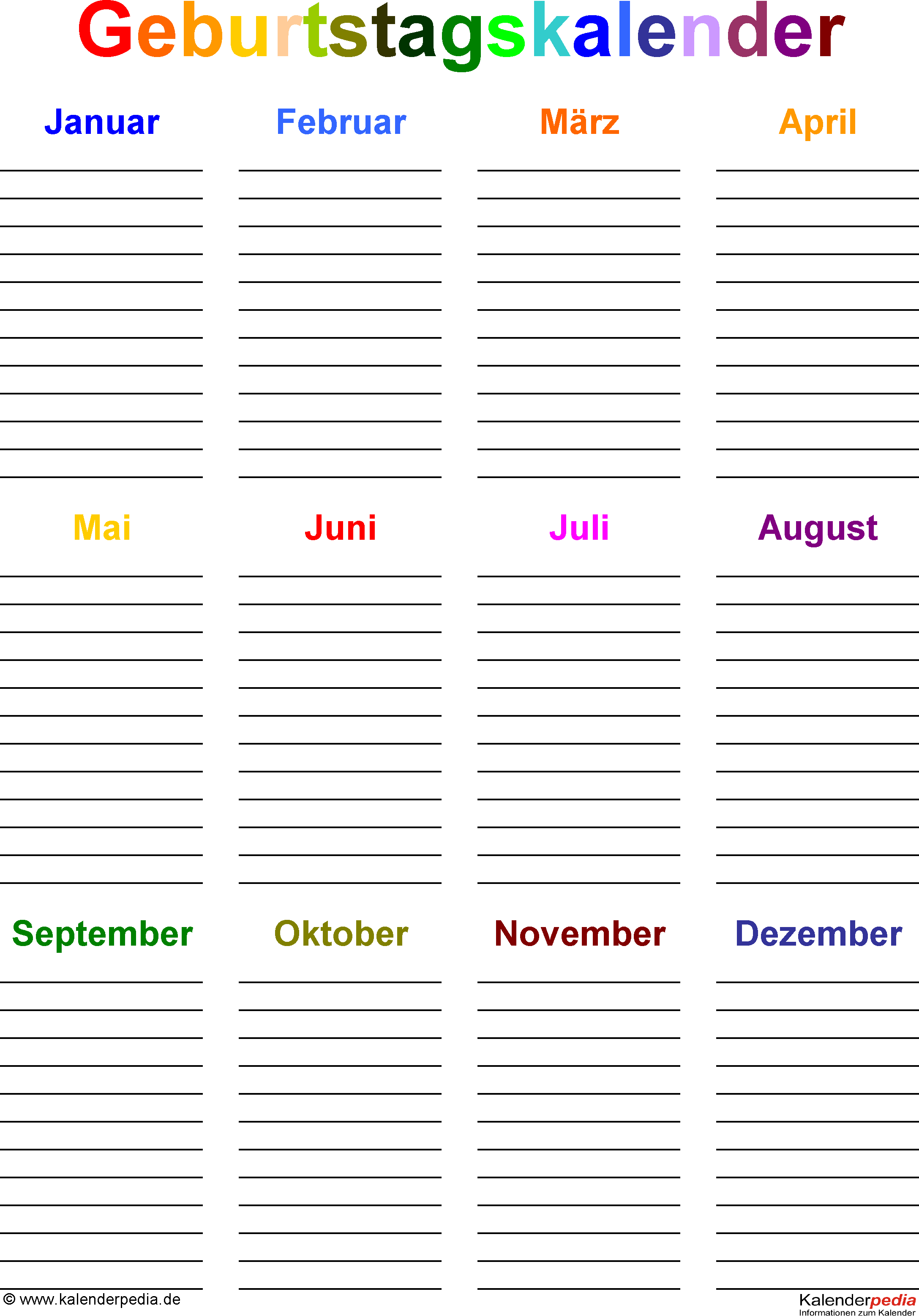 Kalender Grundschule Vorlage