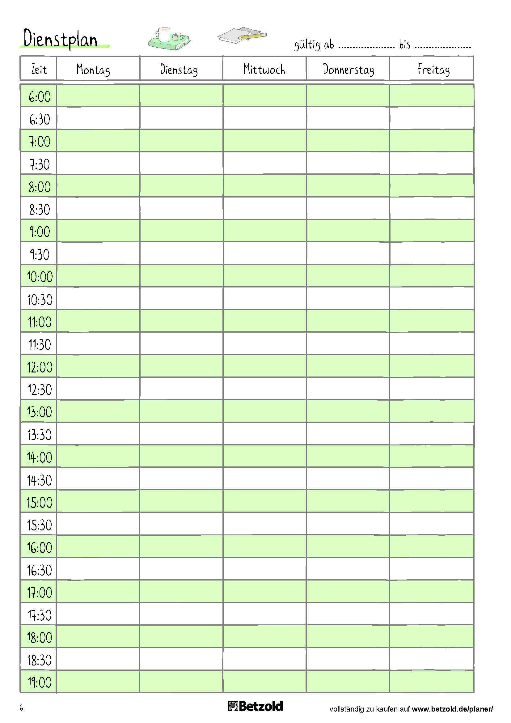 Putzplan Vorlage Excel