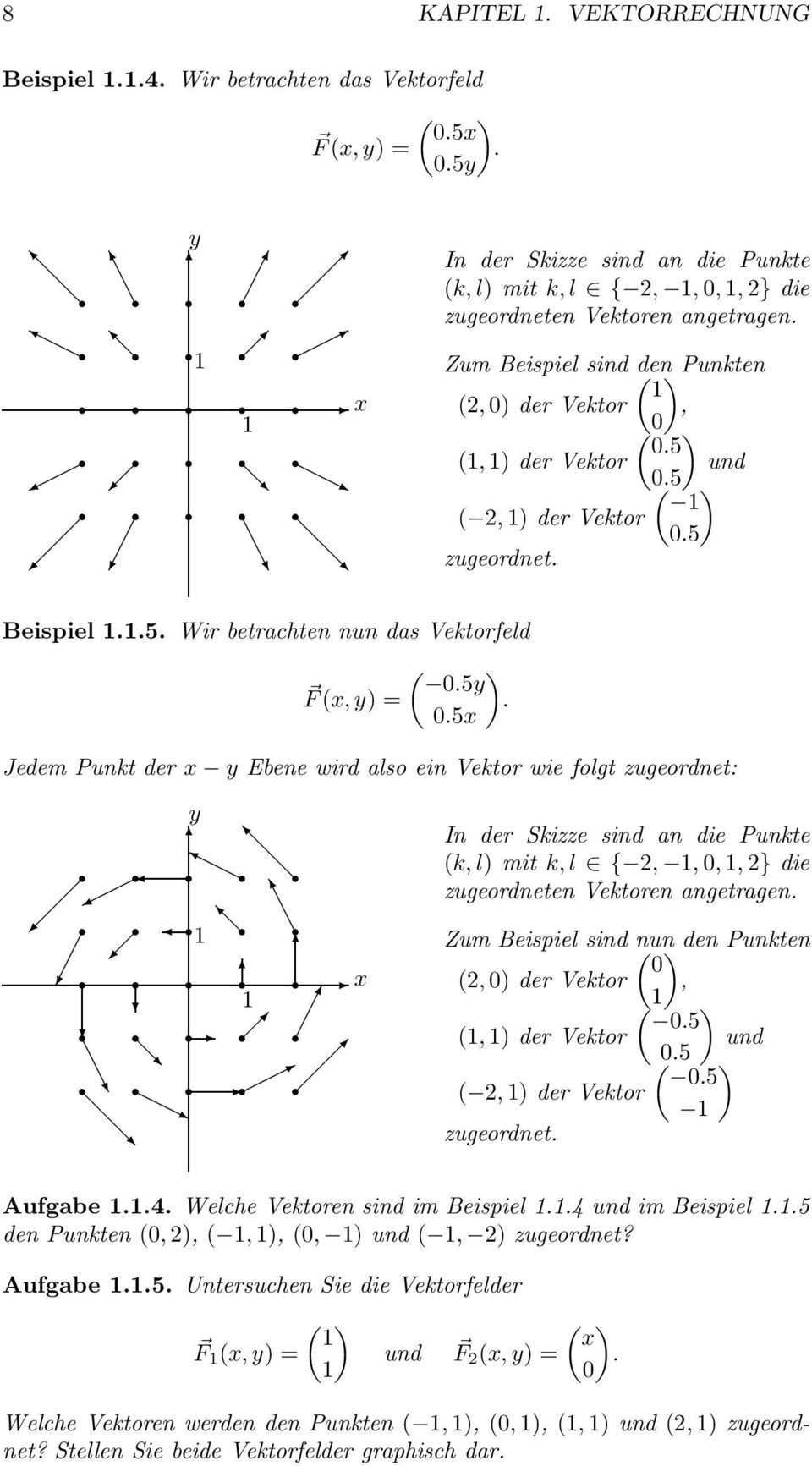 Rotation Vektorfeld Beispiel