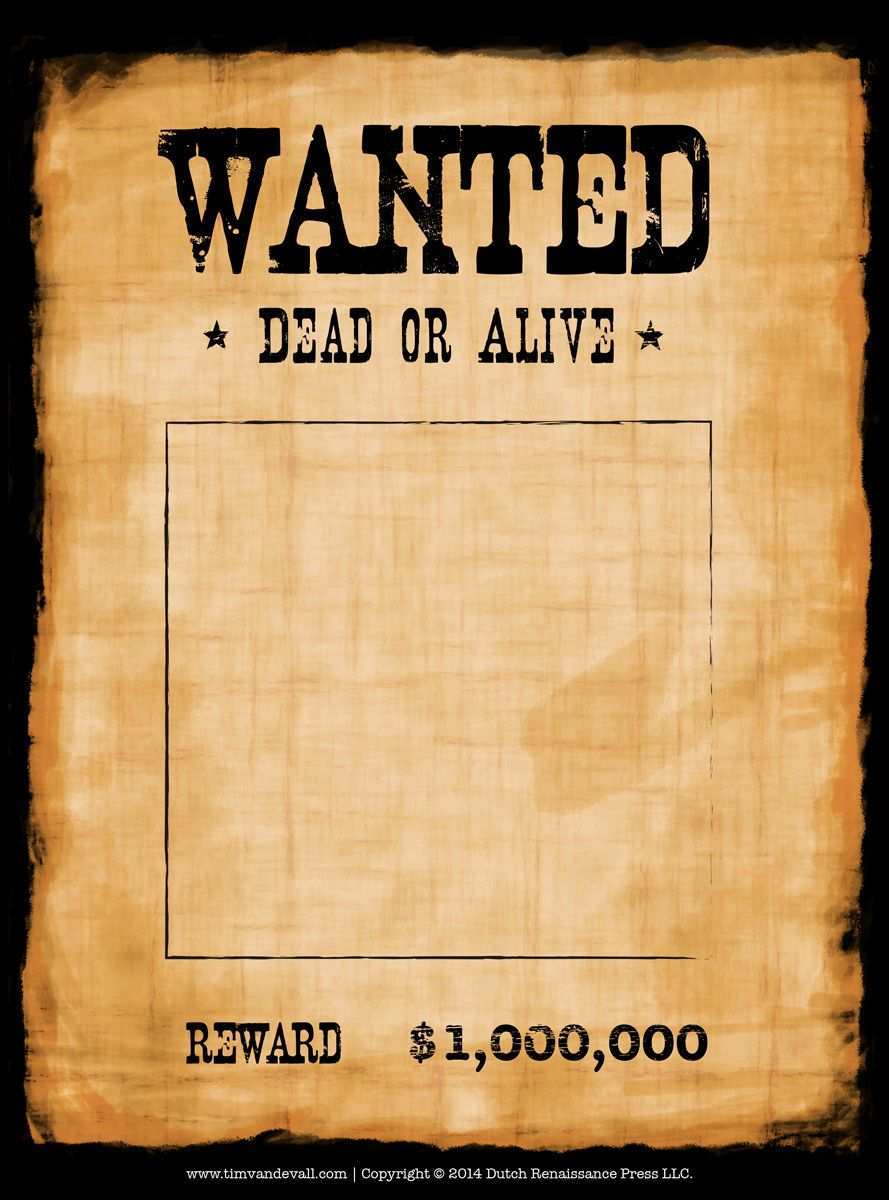 Wanted Plakat Vorlage